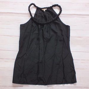 MATTY M "ROPE NECK" TOP 100% SILK SIZE S BLACK‎